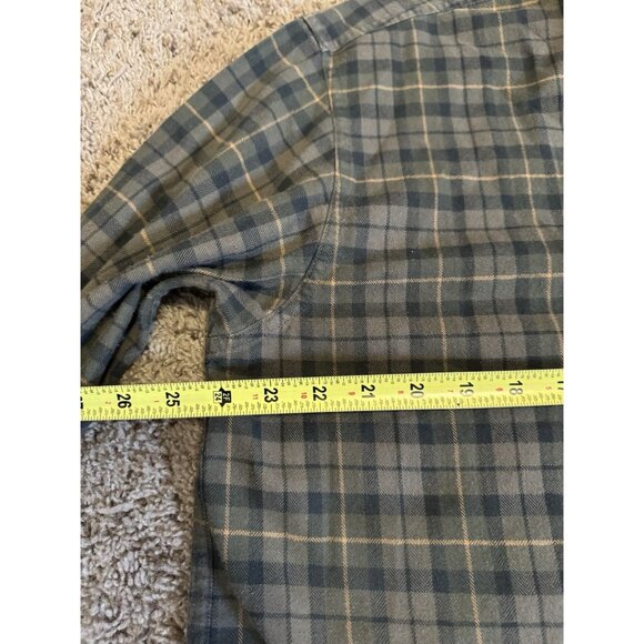 LL BEAN Plaid Green Button Down Shirt Classic Button Flannel Western Preppy L - Picture 8 of 9